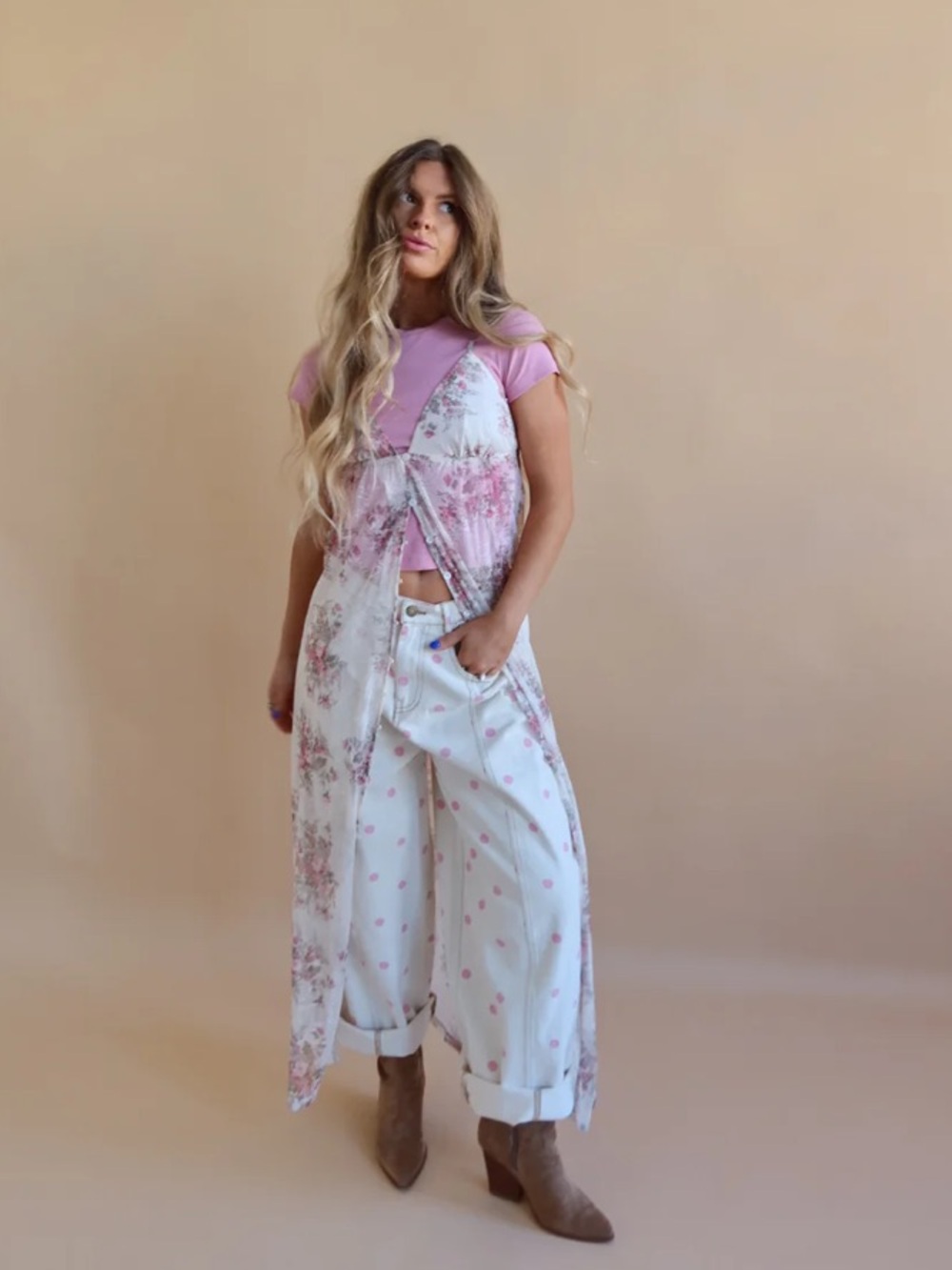 Mimosa floral cami duster